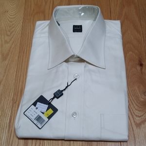IKE BEHAR NWT 17 34 Cotton Dress Shirt Off White
